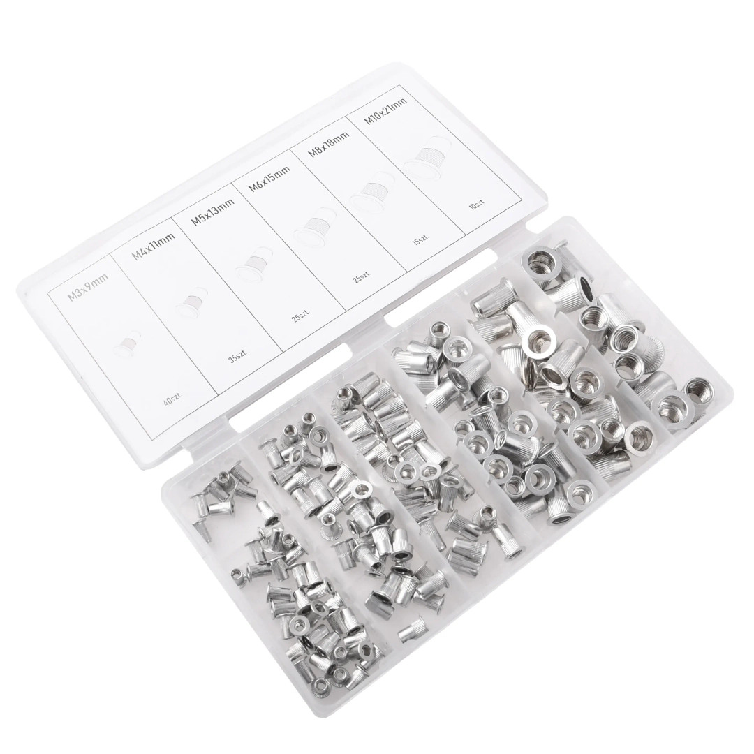 Zestaw nitonakrętek aluminiowych 150 sztuk