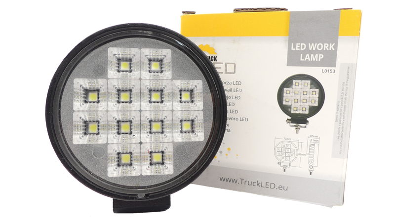 Lampa Robocza 12LED FLOOD Włącznik 12-24V 1800lm