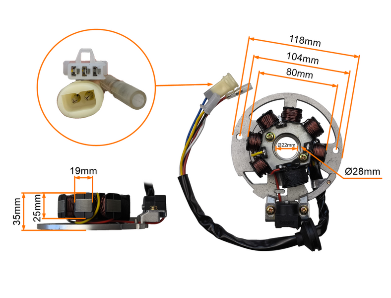 Iskrownik stator 2T Yamaha Jog Rex MBK Malaguti Aprilia Adly CCF Ering