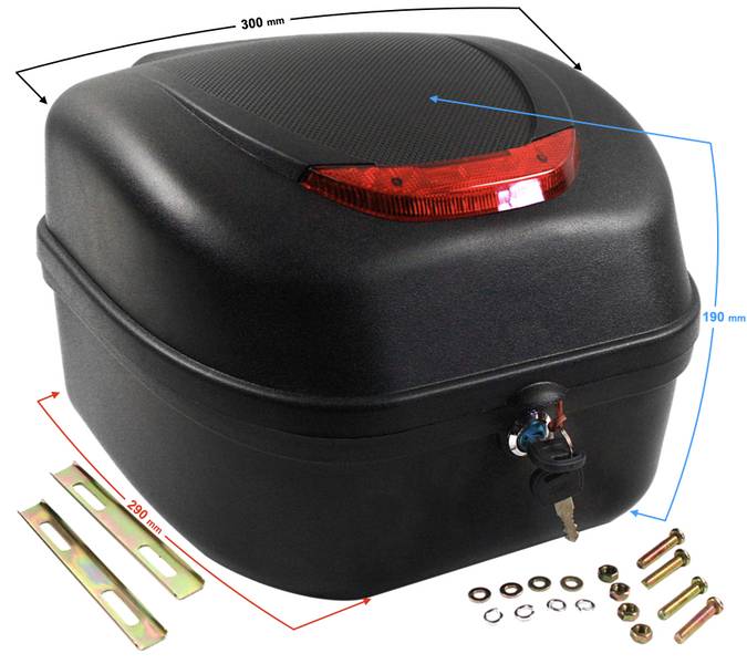 Kufer Moretti BTM-100 czarny czerwony odblask