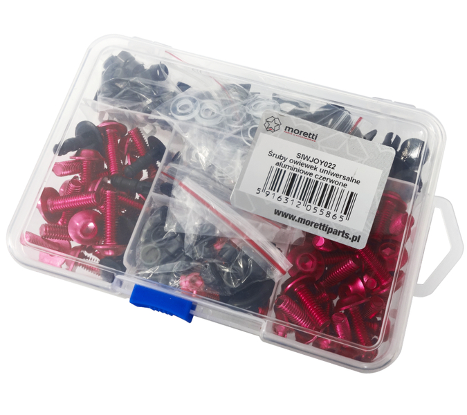 Śruby owiewek uniwersalne aluminiowe czerwone