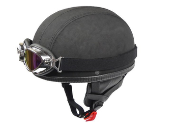Kask otwarty z goglami chopper drag cruiser awina