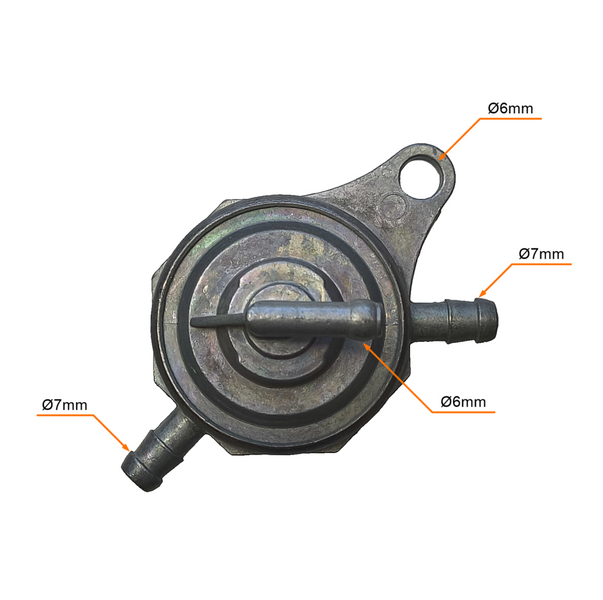 Kranik paliwa 3-kanałowy 2T 4T uniwersalny Peugeot Romet Router SYM Zipp