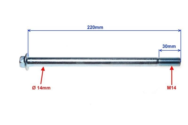 Oś ośka wahacza tył m14 x 220 suzuki gn125