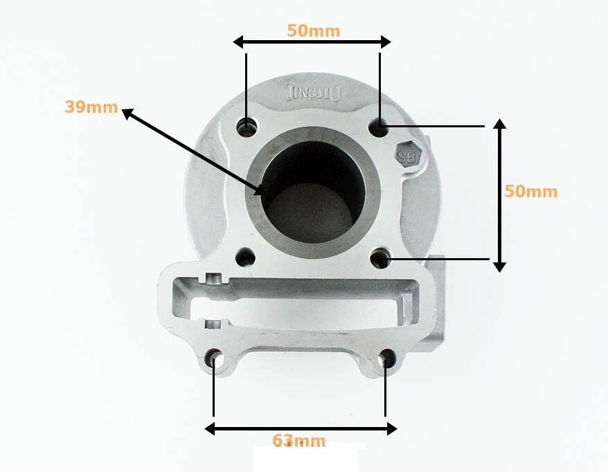 Cylinder głowica 4T GY6 skuter 50ccm 39mm bez odpowietrzania Romet Junak