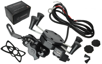 Uchwyt motocyklowy na mocowanie telefon z ładowarką USB