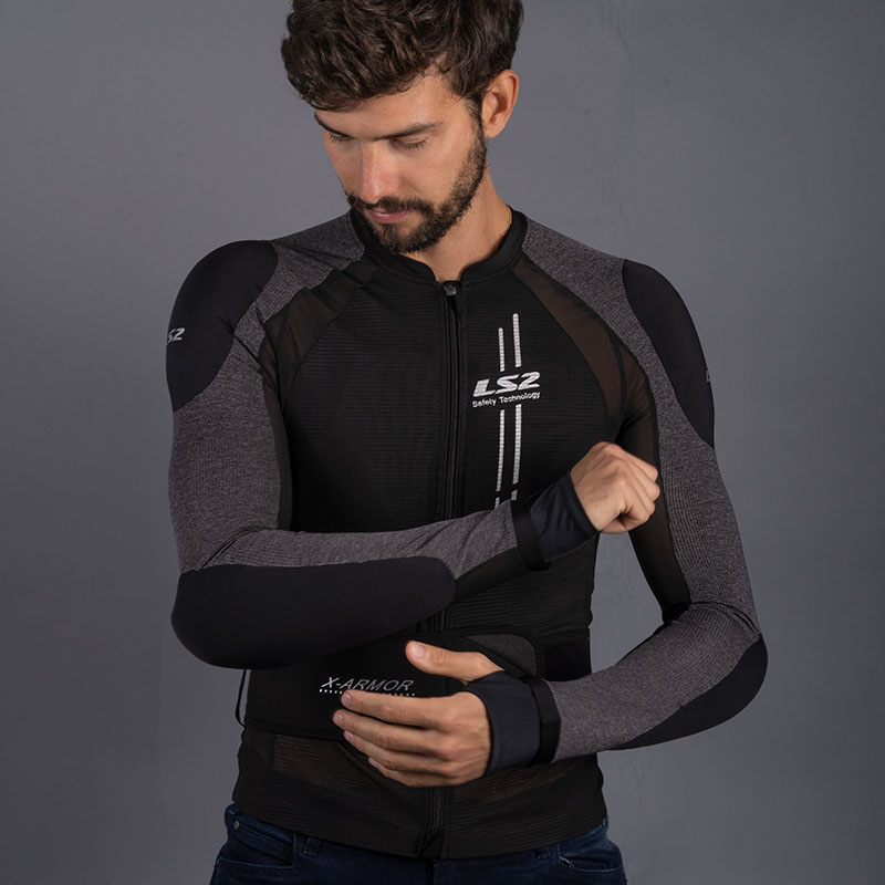 Bluza motocyklowa męska LS2 X-Armor Man Black Silver