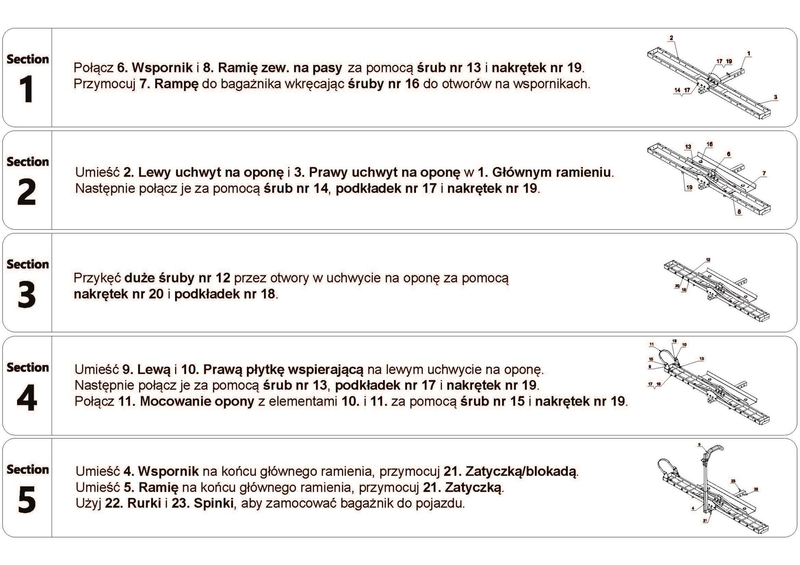 Biketec platforma do transportu motocykla uchwyt koła i uchwyt górny