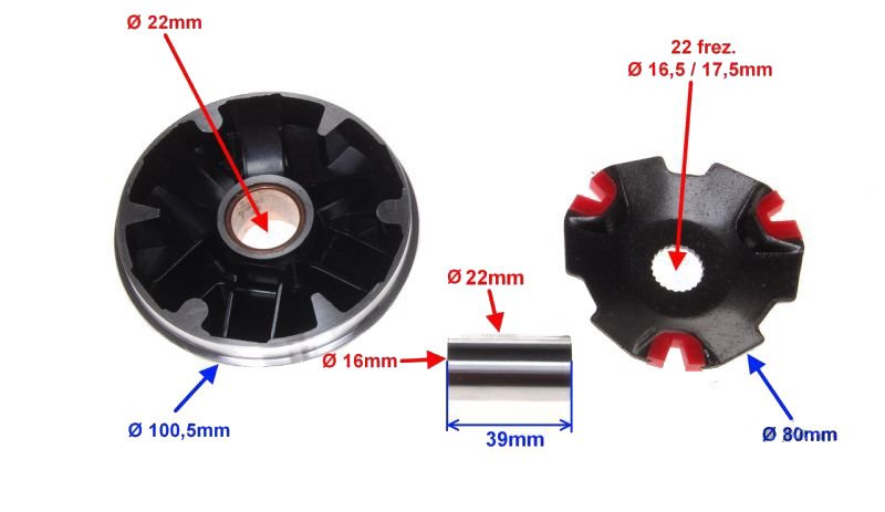 Wariator rolki kpl suzuki agility 50 tuning