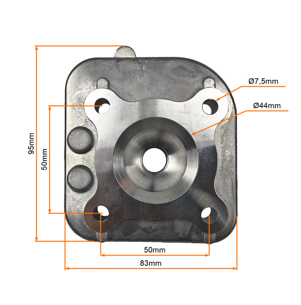 Głowica 2T 60cc (44mm) Aprilia Barton Ferro Keeway Romet Zipp Longjia Inca