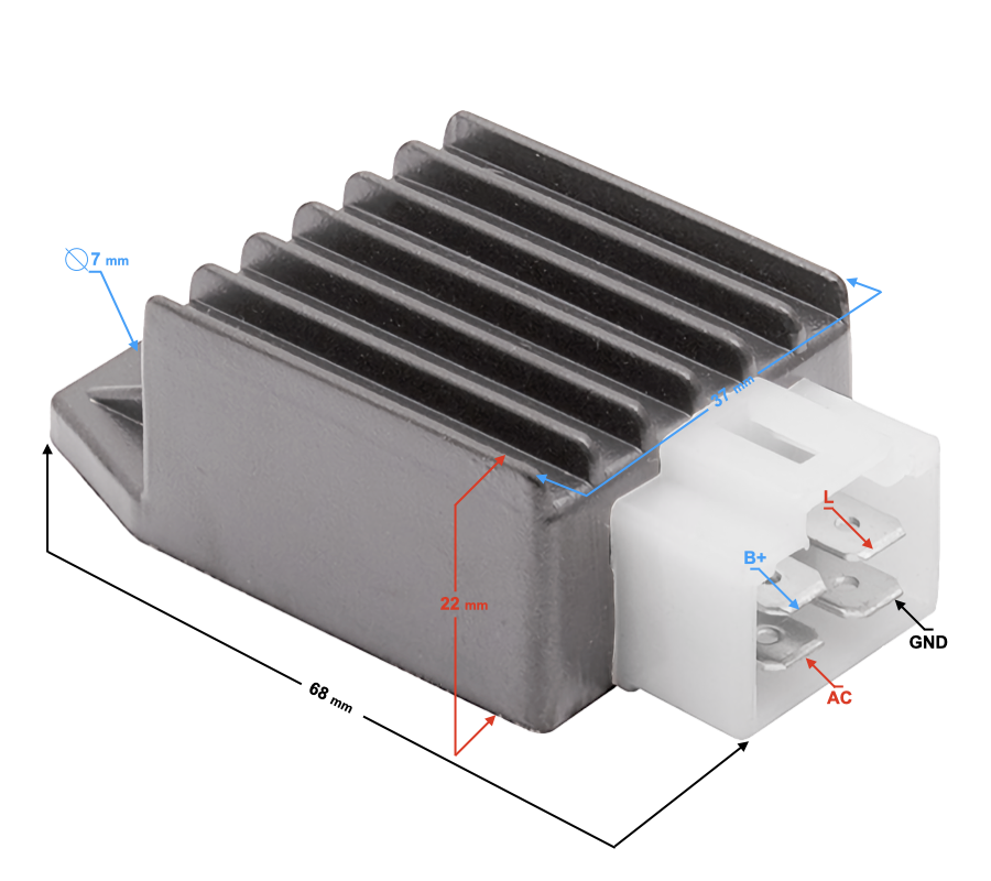 Regulator napięcia 4 piny męskie skuter 4T