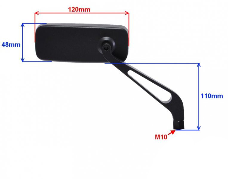 Lusterka lusterko czarne custom F1 10mm metalowe