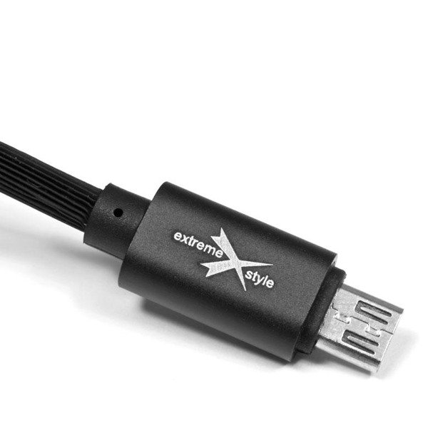 Kabel silikonowy extreme usb micro usb czarny