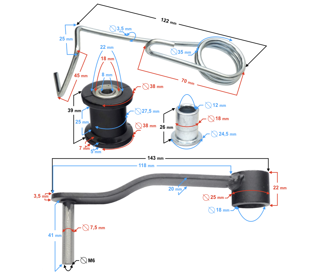 Napinacz łańcucha rolka prowadząca do Quad ATV 150 200 250