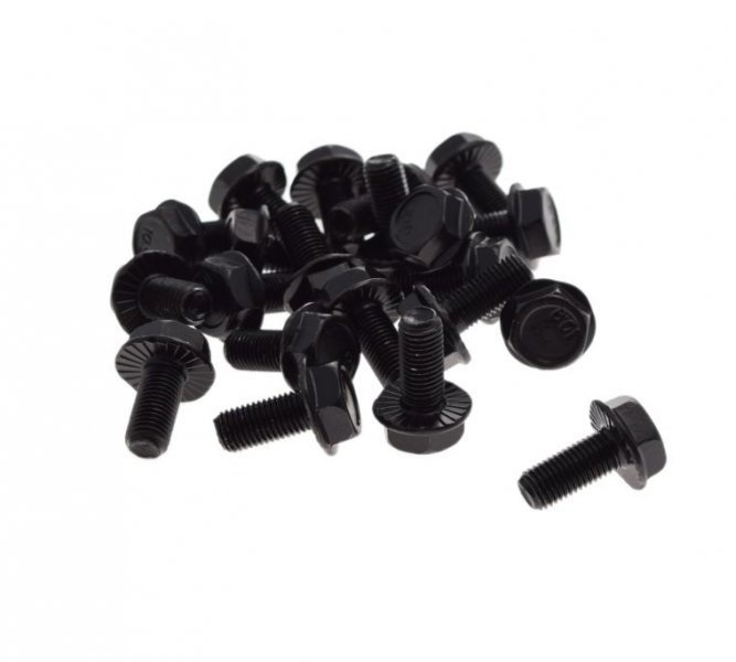 Śruba osi mechanizmu m8 x 1 z kołnierzem czarna 