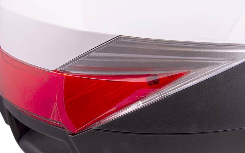 Kufer Moretti, MR-713, 30l, Biały, czerwony odblask