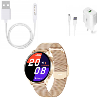 Smartwatch zegarek Rubicon damski RNCE81 zestaw 4 produktów kroki puls SMS