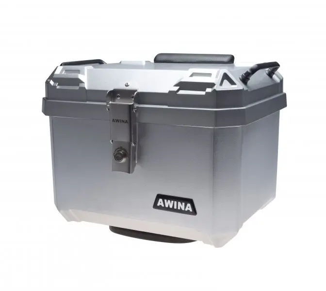 Kufer centralny srebrny Awina 45l 43.5x38x34cm skuter motorower motocykl atv