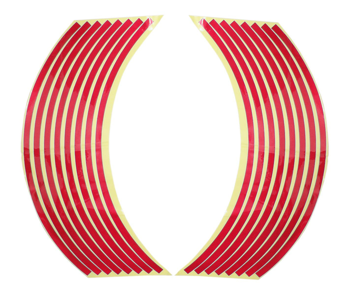 Naklejki odblaskowe na obręcze kół czerwone