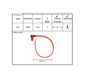 NGK fajka zapłonowa świece gumowa kątowa 90 przewód 50cm (NR 8515) CR5