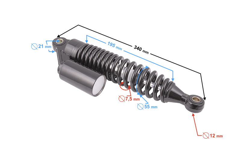 Amortyzator tylny tył do motocykla Barton Cafe Racer 340mm