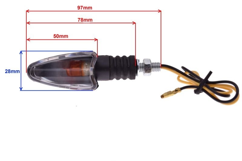 Kierunkowskaz stożek czarny lewy przód 12V 10W motorower skuter quad atv