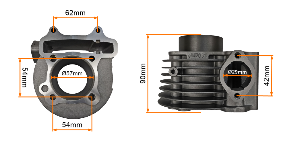 Cylinder 150cc 57mm 4T powietrze Garelli Giantco Kymco Malaguti PGO
