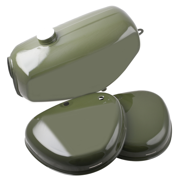 Zbiornik paliwa pokrywy boczne zielony wojskowy Simson S51 S60 S70 DPR Classic