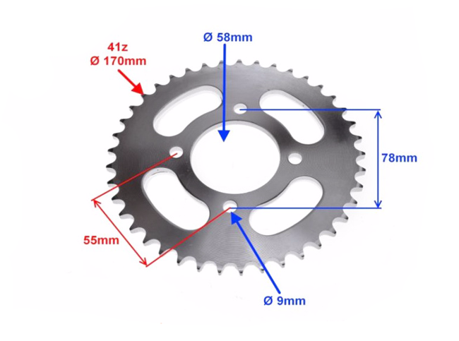 Zębatka tył 428h 41z neken shaft zipp junak benzer