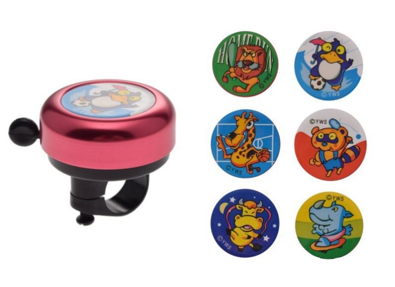Dzwonek rowerowy czerwony obrazek zoo mix kids