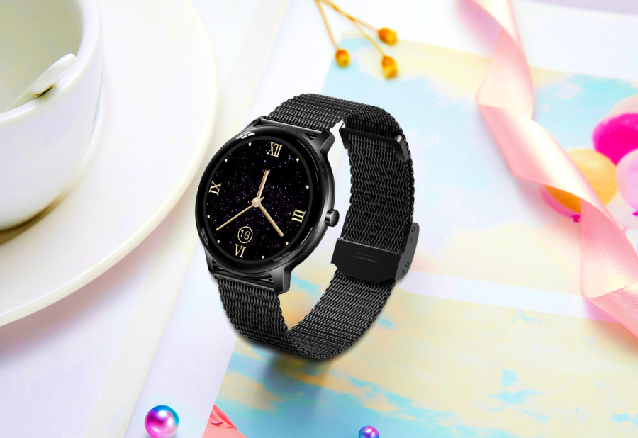 Smartwatch zegarek Rubicon czarny Bluetooth 5.0