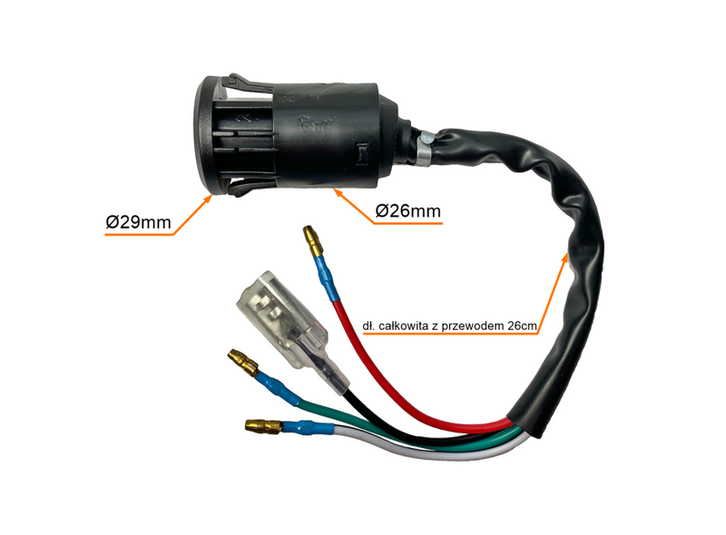 Stacyjka wciskana 4 piny do pojazdów typu quad atv