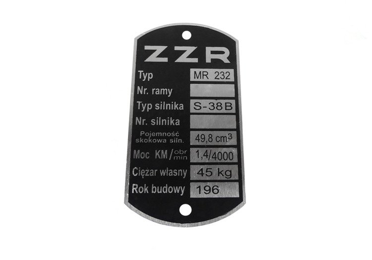 Tabliczka znamionowa czysta Romet Komar mr 232