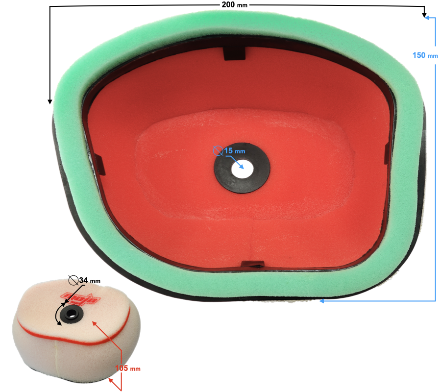 Wkład filtra powietrza cross Barton NXT250 L / NXT300