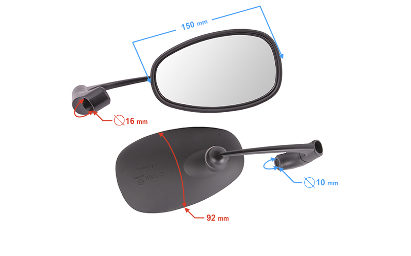 Lusterka Czarne Motocykl Barton Cafe Racer