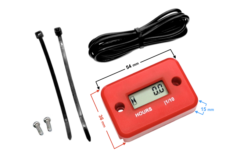 Licznik motogodzin czerwony silniki spalinowe