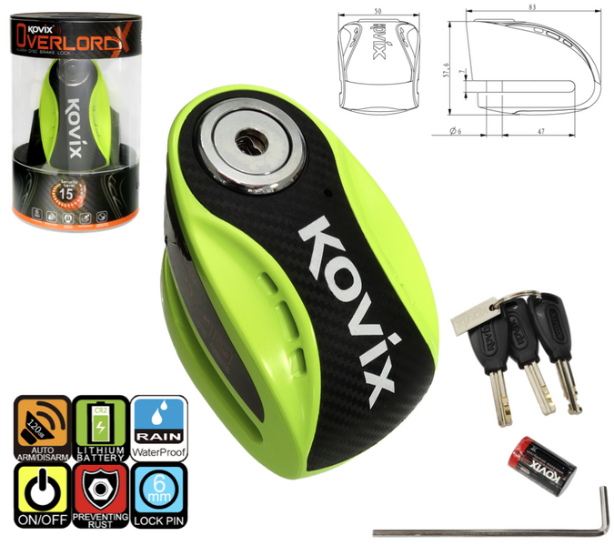 Blokada Tarczy Hamulca KOVIX KNX6 Neonowa Zielona