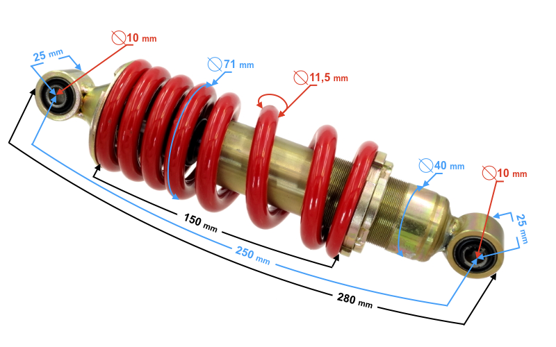 Amortyzator tył tylny motorower Barton FR 2