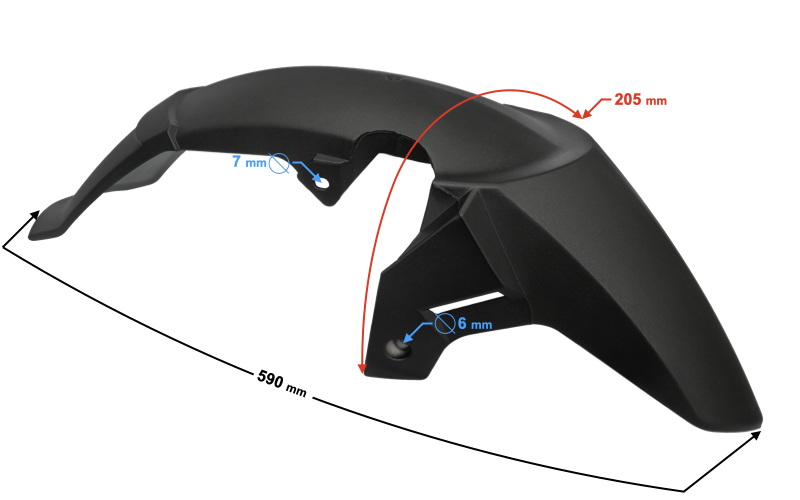 Obudowa błotnik przedni czarny Barton FR 2