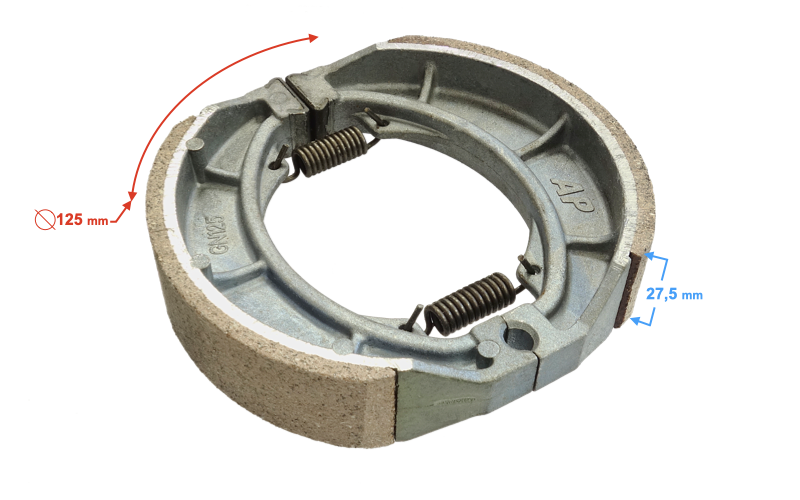 Szczęki skuter Quantum 125 tył 125mm Hamulec TYŁ GY6 ATV QUAD