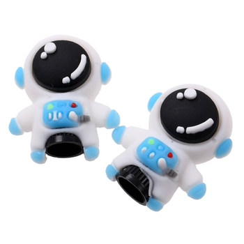 Nakrętka wentyla astronauta biało niebieska 2 sztuki Racing Force