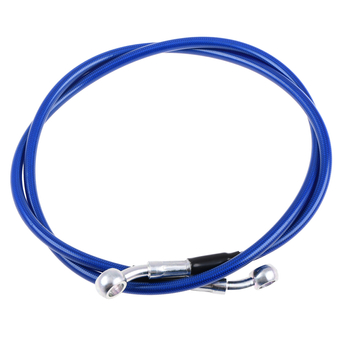 Przewód hamulcowy w stalowym oplocie niebieski 120cm Racing Force