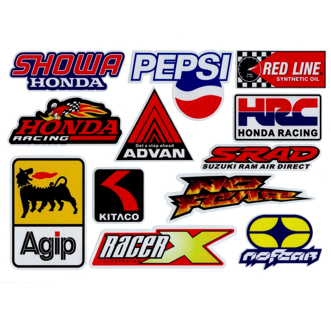 Naklejki Motocyklowe Zestaw Arkusz 18x26cm Tuning