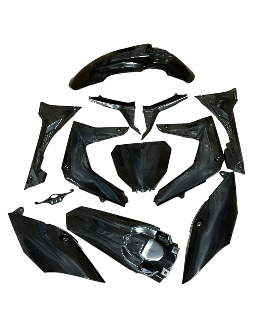 Plastiki czarne komplet cross dirtbike Kayo T4 250 Enduro T2 Enduro