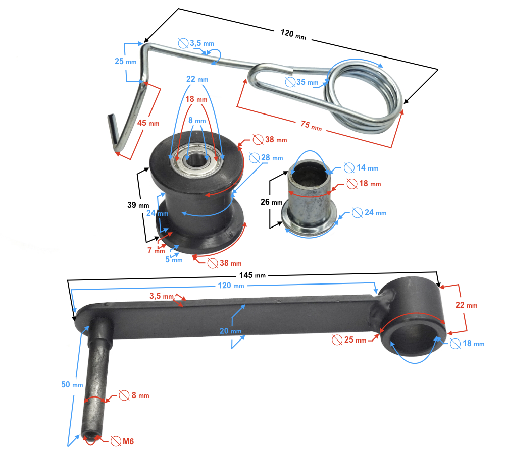 Napinacz łańcucha do Quad ATV Shineray 250ST-9E