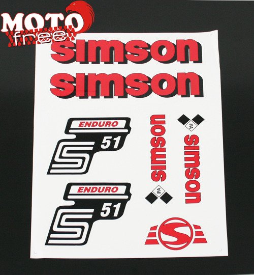 Naklejka naklejki simson enduro czerwone kpl