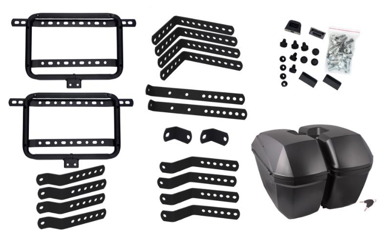 Kufer kufry boczne 2x23l moretti czarne stelaż