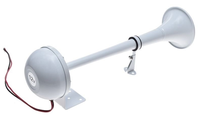 Sygnał dźwiękowy air ze sprężarką tuba metal biała
