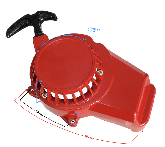 Pokrywa silnika - szarpaka do motoroweru Pocket Bike aluminiowa czerwona