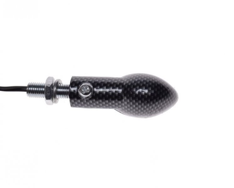 Kierunkowskaz carbon biały klosz led owal para